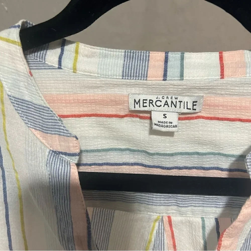 J.Crew Mercantile Striped Tie-sleeve button-up shirt